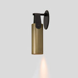 Spero Wall Sconce by Cerno - Distressed Brass with black leather strap, side view