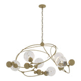 Sprig Circular Chandelier - Modern Brass Water Glass