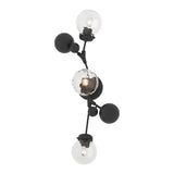 Sprig Wall Sconce in Black, Water Glass by Hubbardton Forge