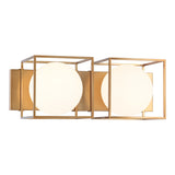 Squircle Linear Wall Sconce 2 Light Aged Gold Brass