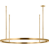 Stagger Chandelier — Large, Hand Rubbed Antique Brass