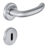 Star Door Lever in Satin Chrome angled view by Colombo Design