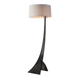 Stasis Floor Lamp, shown in Ink, Natural Anna Shade, by Hubbardton Forge