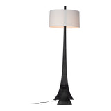 Stasis Floor Lamp, shown in Ink, Natural Anna Shade, by Hubbardton Forge