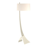 Stasis Floor Lamp in Sterling, Flax Shade by Hubbardton Forge