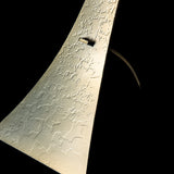 Stasis Table Lamp detail in Modern Brass, Flax Shade, by Hubbardton Forge