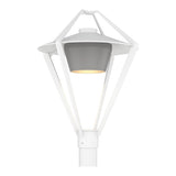 Stellar Dark Sky Friendly Outdoor Post Lantern in Coastal White, Coastal Burnished Steel by Hubbardton Forge