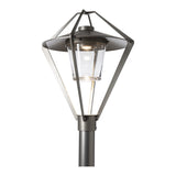 Stellar Outdoor Post Lantern, shown in Coastal Burnished Steel, by Hubbardton Forge