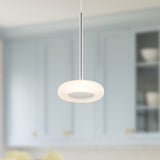 Stephord Pendant Light Chrome Frosted Glass By Kuzco Lifestyle View