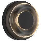 Stephord Wall Sconce Black Clear Glass By Kuzco