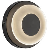 Stephord Wall Sconce Black Frosted Glass Side View By Kuzco