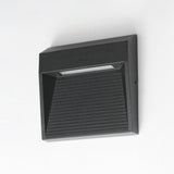 Steppes LED Outdoor Wall Sconce Small Black By ET2 With Light Side View