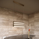 Stick Trio Linear Pendant Satin Golden Nickel By Contardi - Lifestyle View1