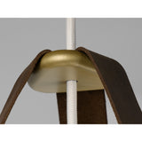 Stillo Pendant Light by Cerno in Cava - brushed brass accent pin and leather strap detail
