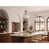 Stillo Pendant Lights by Cerno in Cava hanging over a kitchen island