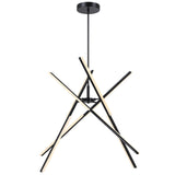 Stix LED Pendant Light Medium Black By Artcraft Front View