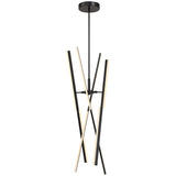 Stix LED Pendant Light Medium Black By Artcraft Side View1