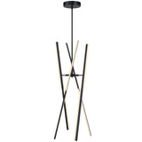 Stix LED Pendant Light Medium Black By Artcraft Side View