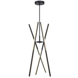 Stix LED Pendant Light Medium Black By Artcraft With Light