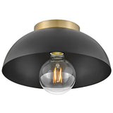 Stu Flush Mount Black Lacquered Brass By Lark Living - Side View1