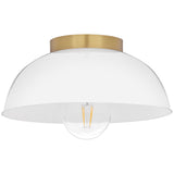 Stu Flush Mount Lacquered Brass Cased Opal By Lark Living - Side View3