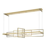 Summer LED Linear Suspension - Modern Brass Aqualite Glass