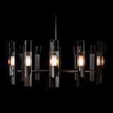 Summit Chandelier 12 Light detail in Dark Smoke, Clear Glass, by Hubbardton Forge