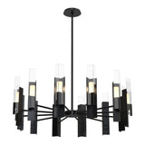 Summit Chandelier 12 Light in Ink, Clear Glass by Hubbardton Forge