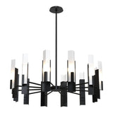 Summit Chandelier 12 Light in Ink, Frosted Glass by Hubbardton Forge