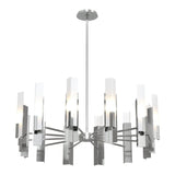 Summit Chandelier 12 Light in Sterling, Frosted Glass by Hubbardton Forge