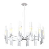 Summit Chandelier 12 Light in White, Clear Glass by Hubbardton Forge
