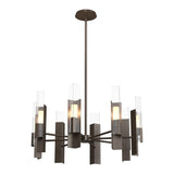 Summit Chandelier 8 Light in Bronze, Clear Glass by Hubbardton Forge