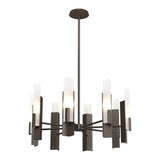 Summit Chandelier 8 Light in Dark Smoke, Frosted Glass by Hubbardton Forge