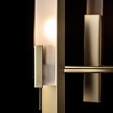 Summit Chandelier 8 Light detail in Modern Brass, Frosted Glass, by Hubbardton Forge