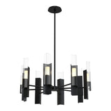 Summit Chandelier 8 Light in Ink, Clear Glass by Hubbardton Forge
