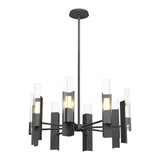 Summit Chandelier 8 Light in Natural Iron, Clear Glass by Hubbardton Forge