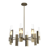 Summit Chandelier 8 Light in Soft Gold, Clear Glass by Hubbardton Forge