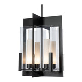 Summit Lantern Pendant, shown in Black, Clear Glass, by Hubbardton Forge