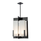 Summit Lantern Pendant, shown in Black, Frosted Glass, by Hubbardton Forge
