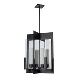 Summit Lantern Pendant, shown in Black, Clear Glass, by Hubbardton Forge