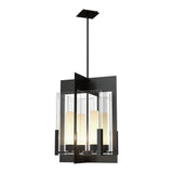 Summit Lantern Pendant in Black, Clear Glass by Hubbardton Forge