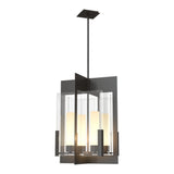 Summit Lantern Pendant in Dark Smoke, Clear Glass by Hubbardton Forge