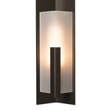 Summit Outdoor Wall Light Large, shown in Oil Rubbed Bronze, Frosted Glass, by Hubbardton Forge