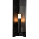 Summit Outdoor Wall Light Medium, shown in Coastal Black, Clear Glass, by Hubbardton Forge