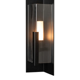Summit Outdoor Wall Light Medium, shown in Coastal Black, Clear Glass, by Hubbardton Forge