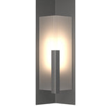 Summit Outdoor Wall Light Medium in Natural Iron, Frosted Glass by Hubbardton Forge