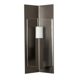 Summit Outdoor Wall Light Small, shown in Coastal Dark Smoke, Clear Glass, by Hubbardton Forge