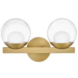 Sunni Vanity Light 2 Ligths Lacqured Brass By Hinkley - Front View