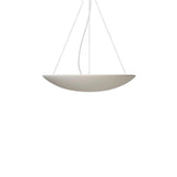 Sunset Ceramic Pendant Light by Geo Contemporary in White ceramic with a white cord, shown at full drop with its canopy