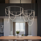 Suspenders 2 bar Offset Ring w Light Curve Suspension Satin Black By Sonneman Front View